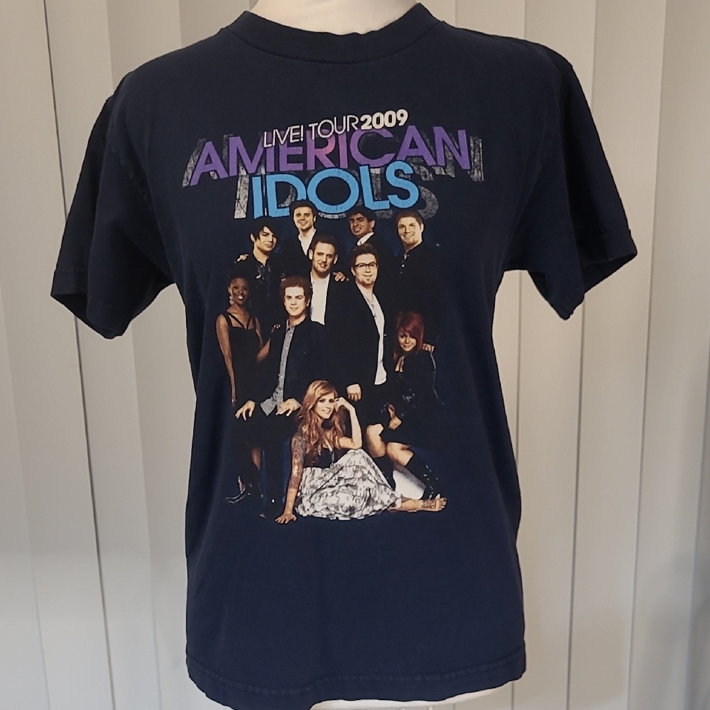 Vtg. American Idols 2009 Tour Black T-Shirt
